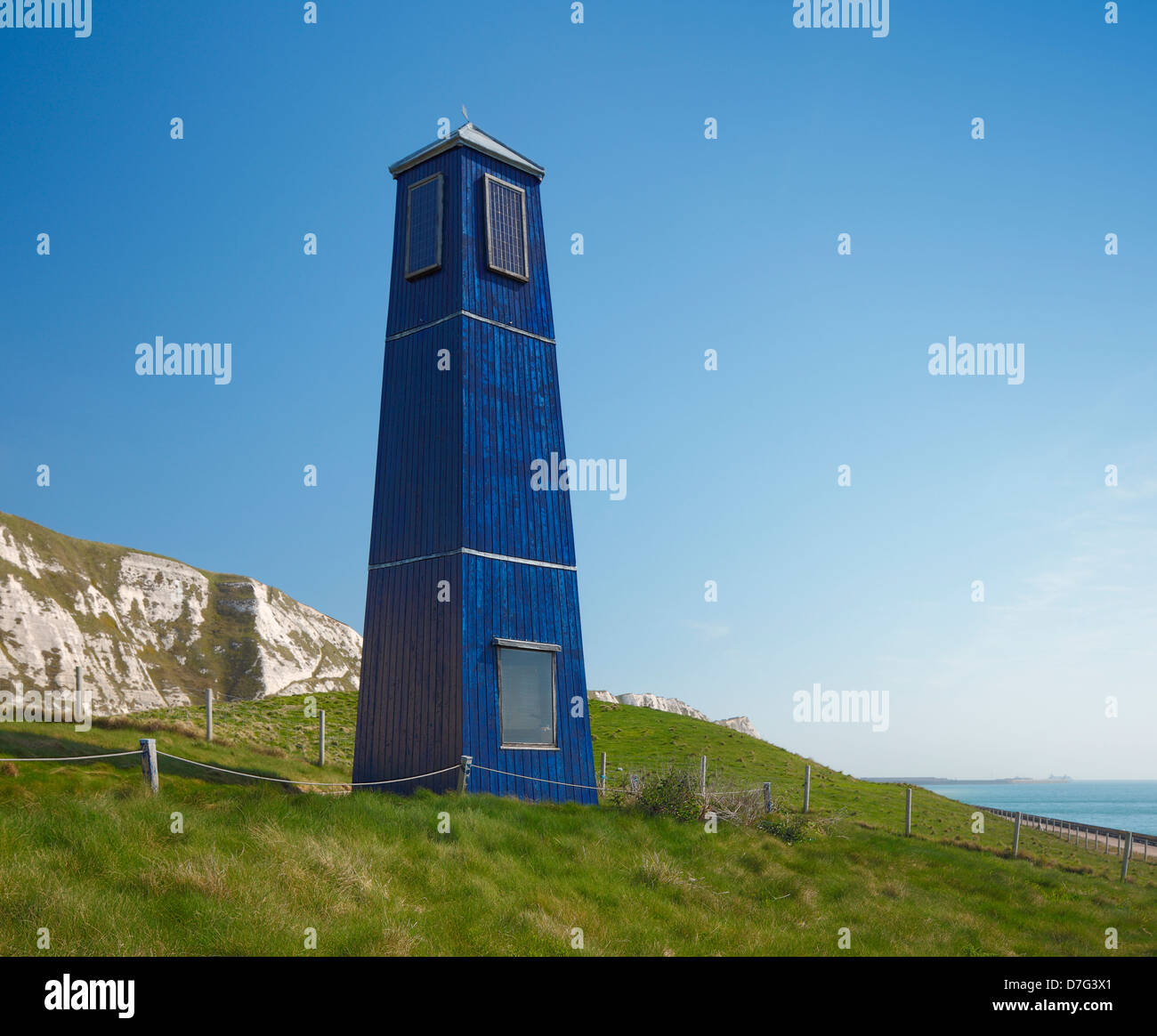 Samphire Hoe look out tower. Stock Photo