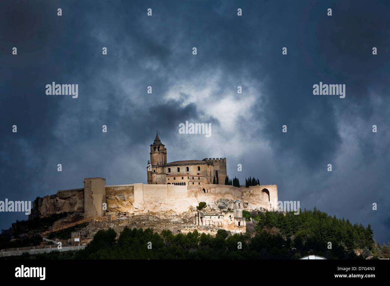 La Mota castle on the hill, Alcala la Real, Jaen province, Andalusia, Spain Stock Photo