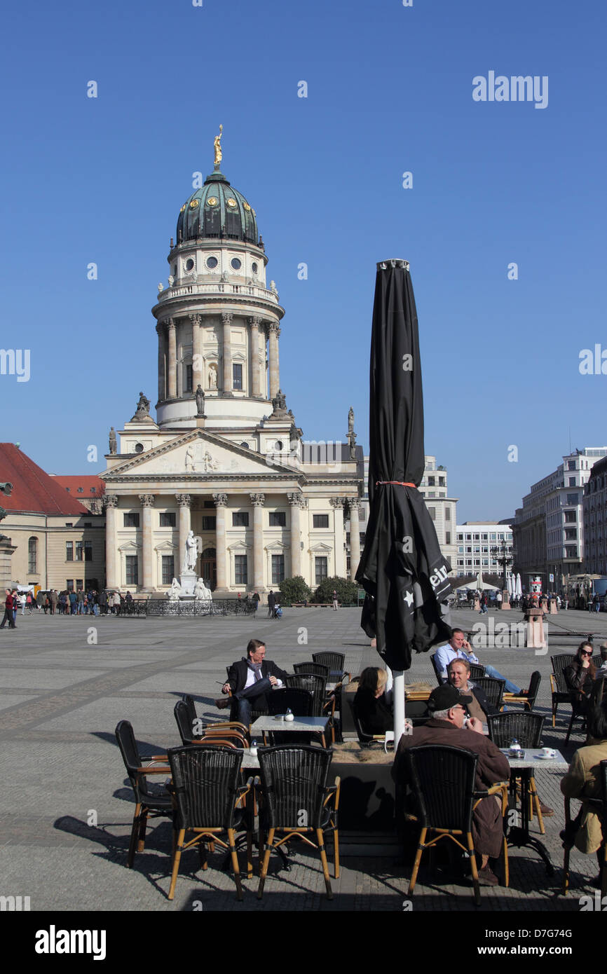 Berlin Mitte Gendarmenmarkt French Dom Cathedral Stock Photo