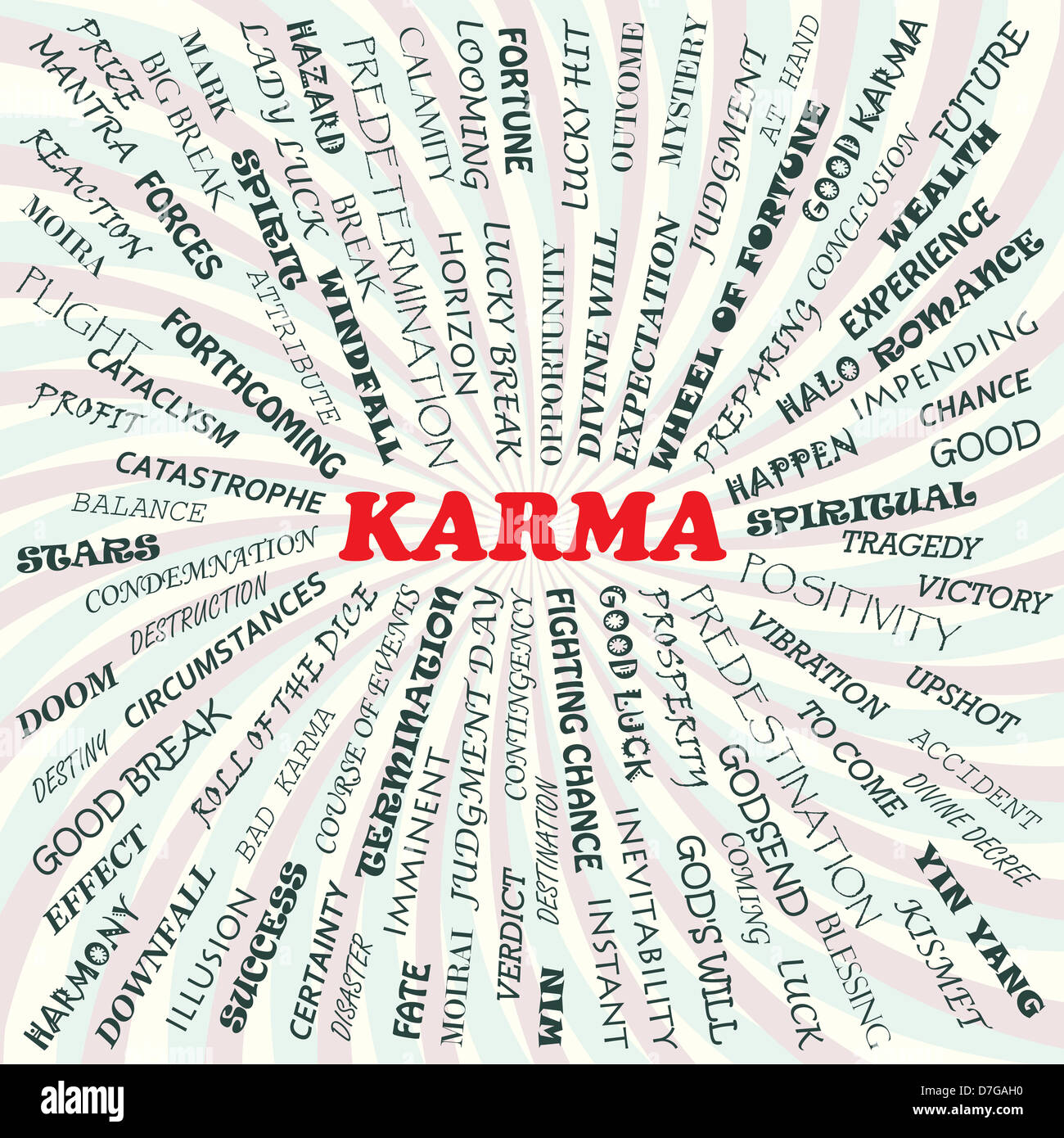 illustration of karma concept. Stock Photo