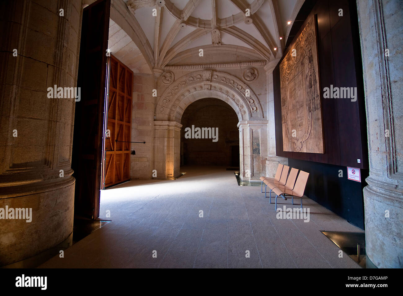 Gothic vault of rib, Abbey church, Alcala la Real, Jaen province, Andalusia, Spain Stock Photo