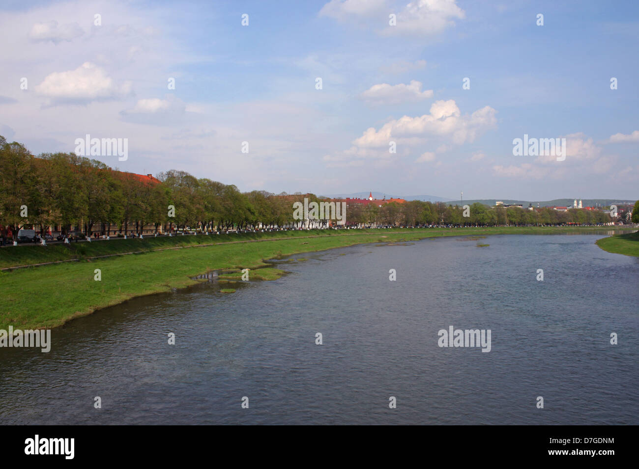 sight of Uzhgorod city from Uzh river Stock Photo - Alamy