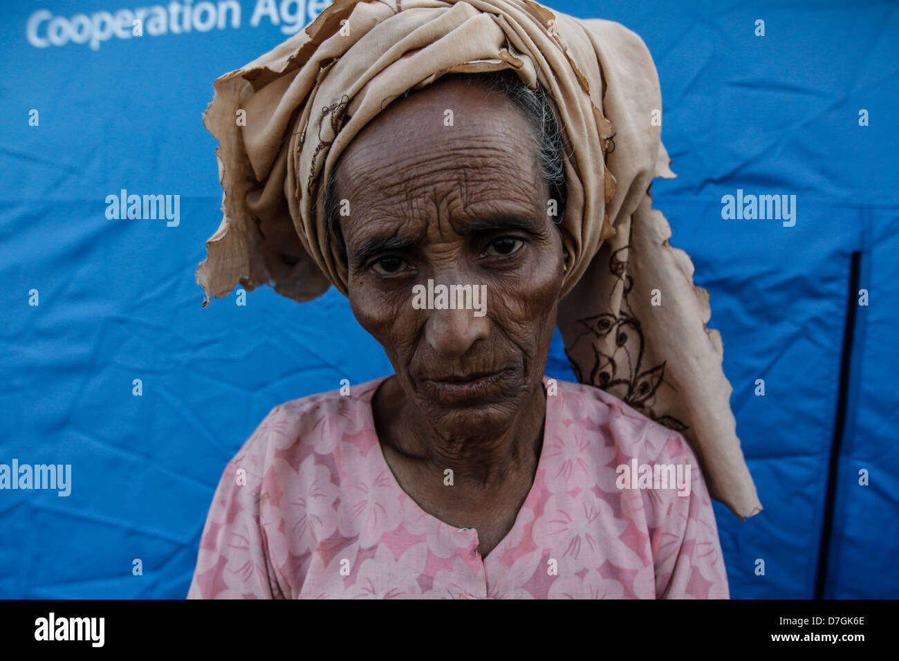 Rohingya woman in the IDP camps near Sittwe.Myanmar 2012 Stock Photo