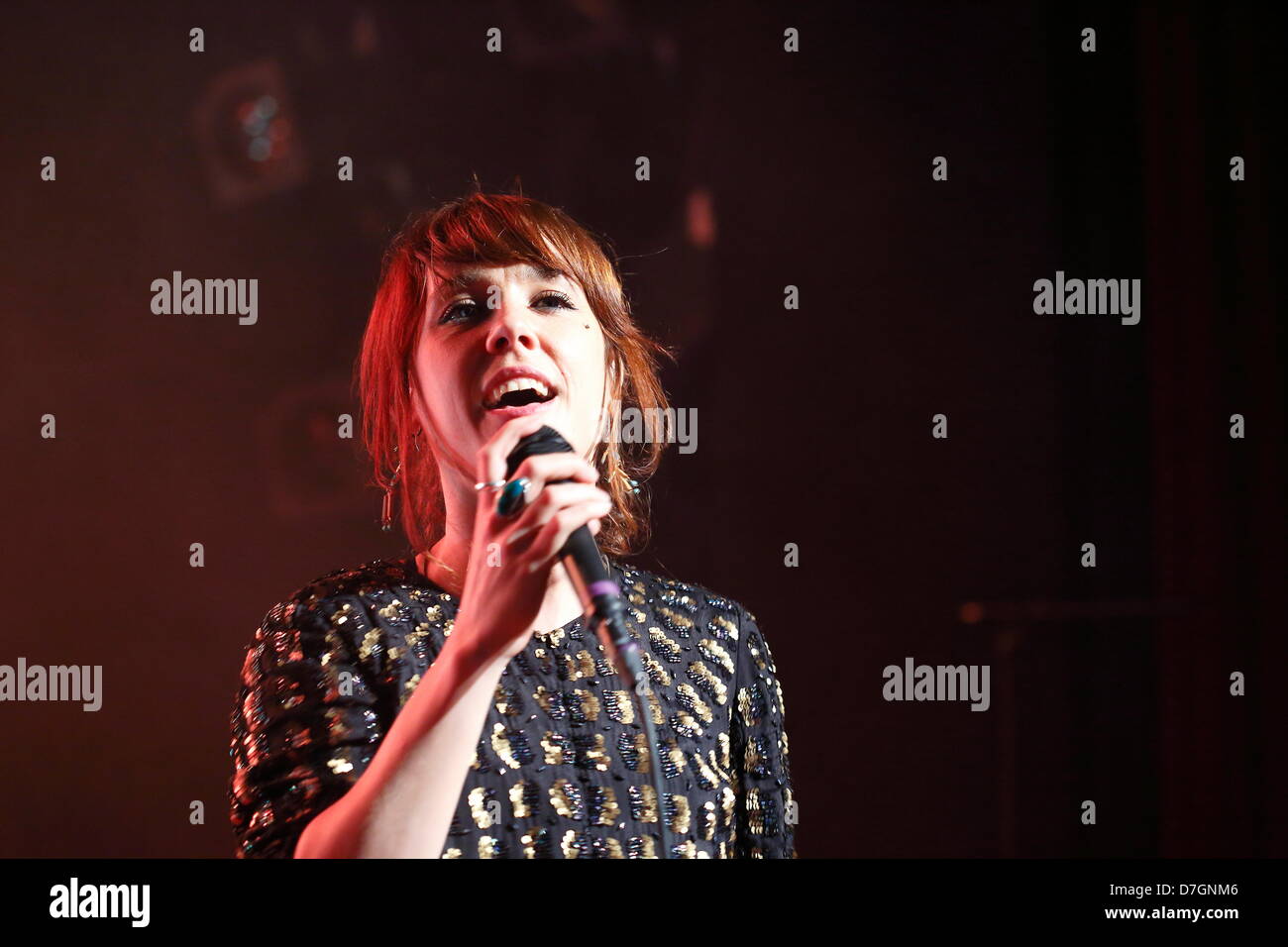 French Nouvelle Chanson singer ZAZ (Isabelle Geffroy) sings during her concert at Heimathafen in Berlin, Germany, 06 May 2013. Photo: Lutz Mueller-Bohlen Stock Photo