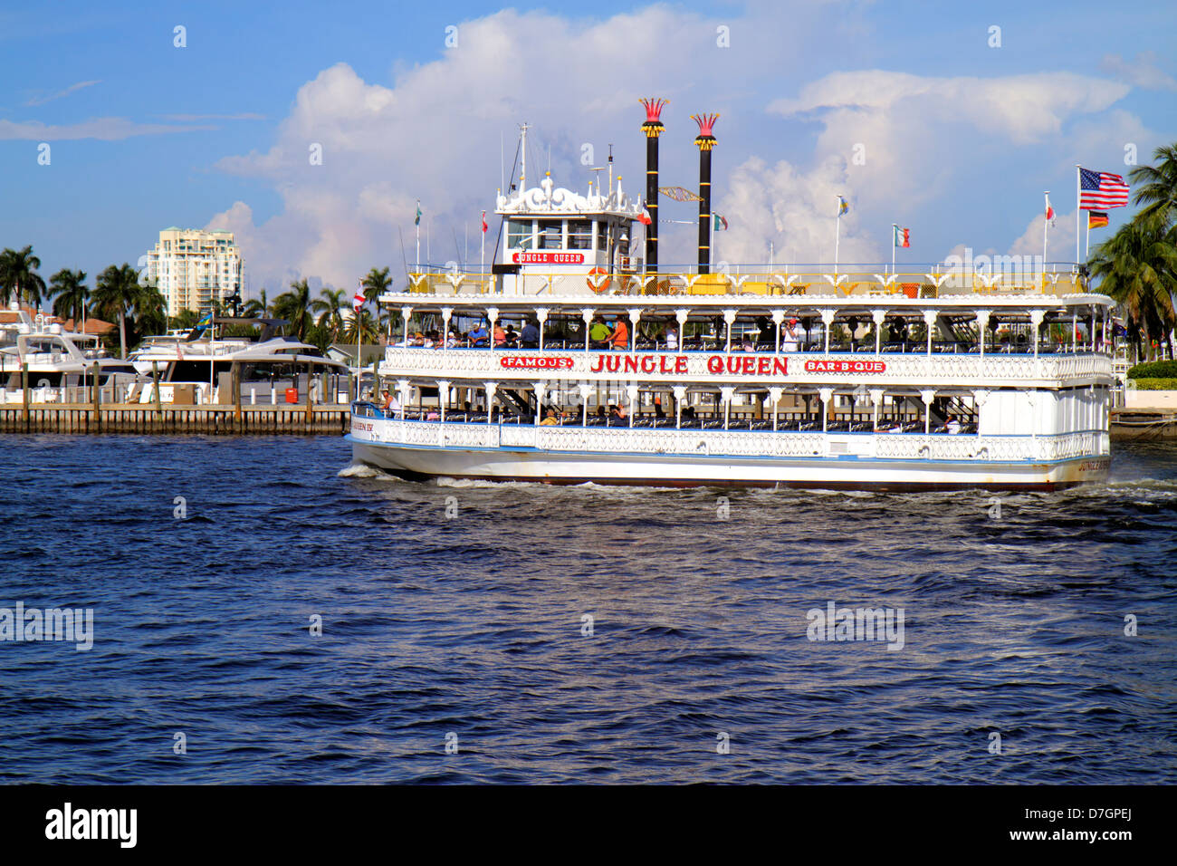 Ft. Fort Lauderdale Florida,Intracoastal Jungle Queen,replica riverboat,boat,water,FL120929159 Stock Photo