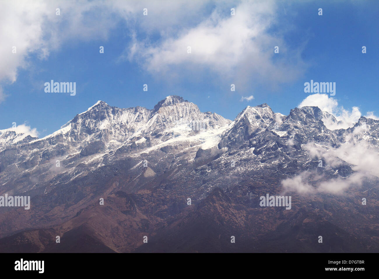 Pandim mountain is a part of Himalaya range at to Kanchenjunga Stock Photo