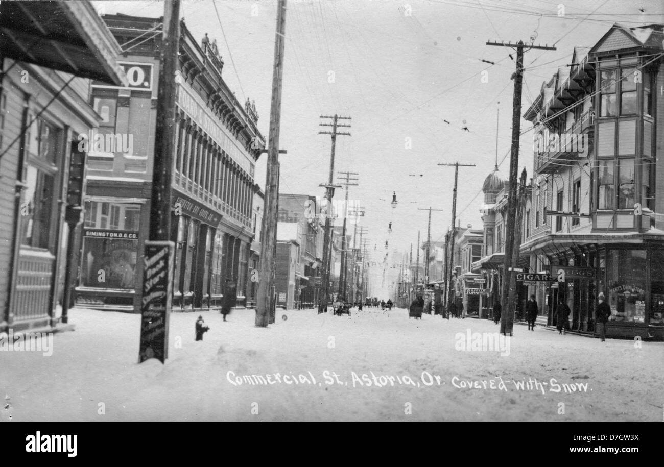 Commercial Street, Astoria, Oregon, covered in snow Stock Photo Alamy