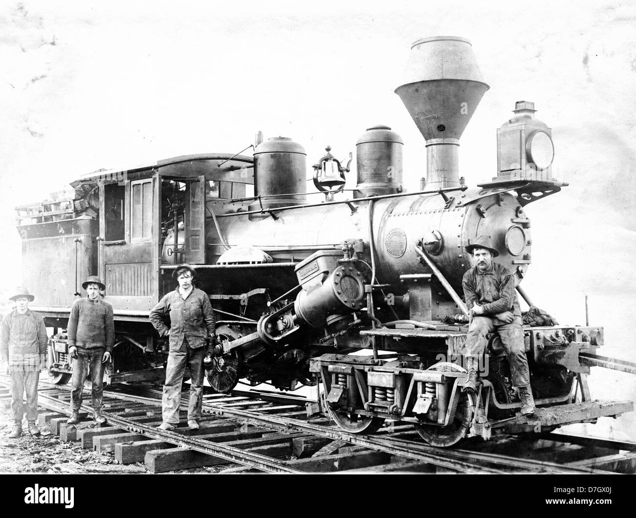 Logging railroad locomotive engine Stock Photo