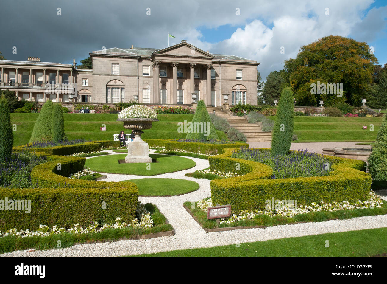 Tatton Hall from the Italian Garden, Tatton Park, Knutsford, Cheshire, England, UK Stock Photo