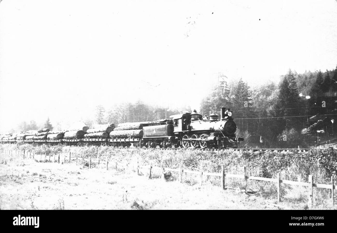 1937 Vintage Logging Train PHOTO Locomotive Lumberjacks Lumber Camp Wisconsin 