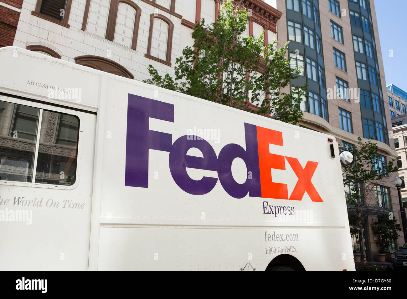 FedEx Express delivery truck - USA Stock Photo