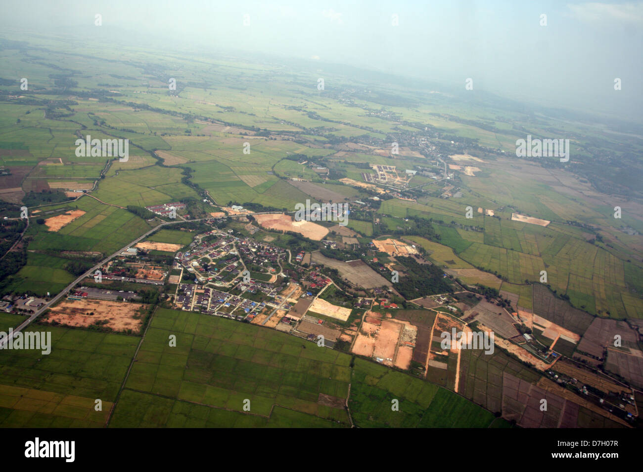 Aerial view on Chiang rai province , The northernmost province of Thailand Stock Photo