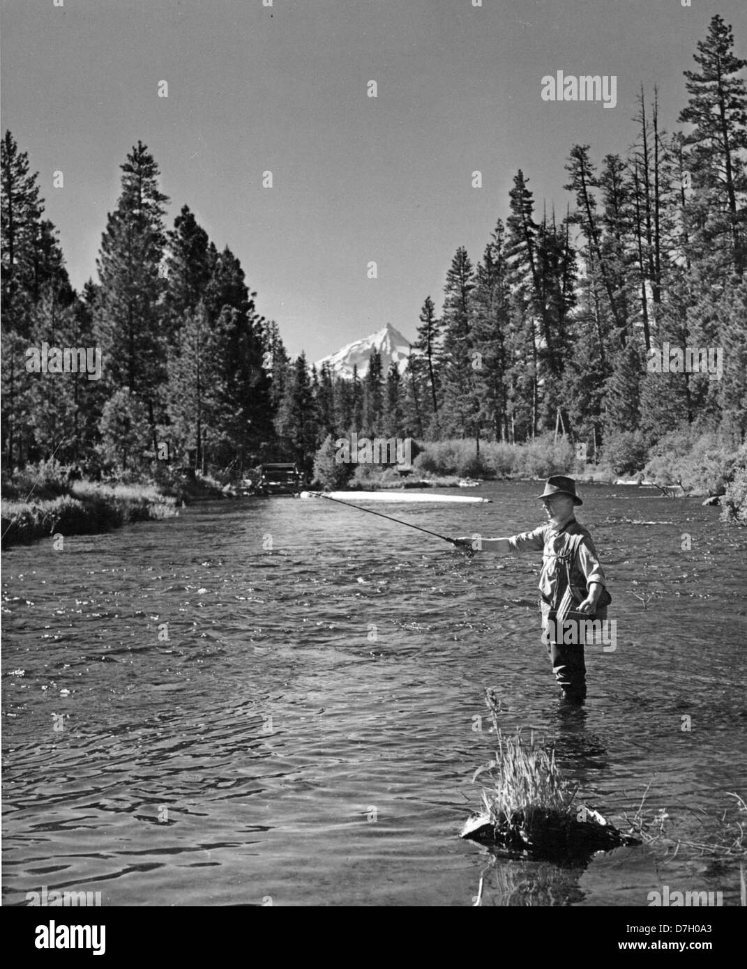 Fly fishing on the Metolius River, Oregon Stock Photo Alamy