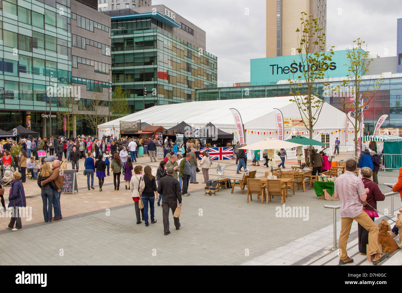 Salford, UK. 5th May 2013. The first ever Lowry Outlet Food Festival 2013 at MediaCity in Salford Quays. The festival contained foods from over 80 speciality producers. Credit: Andrew Barker/Alamy Live News Stock Photo