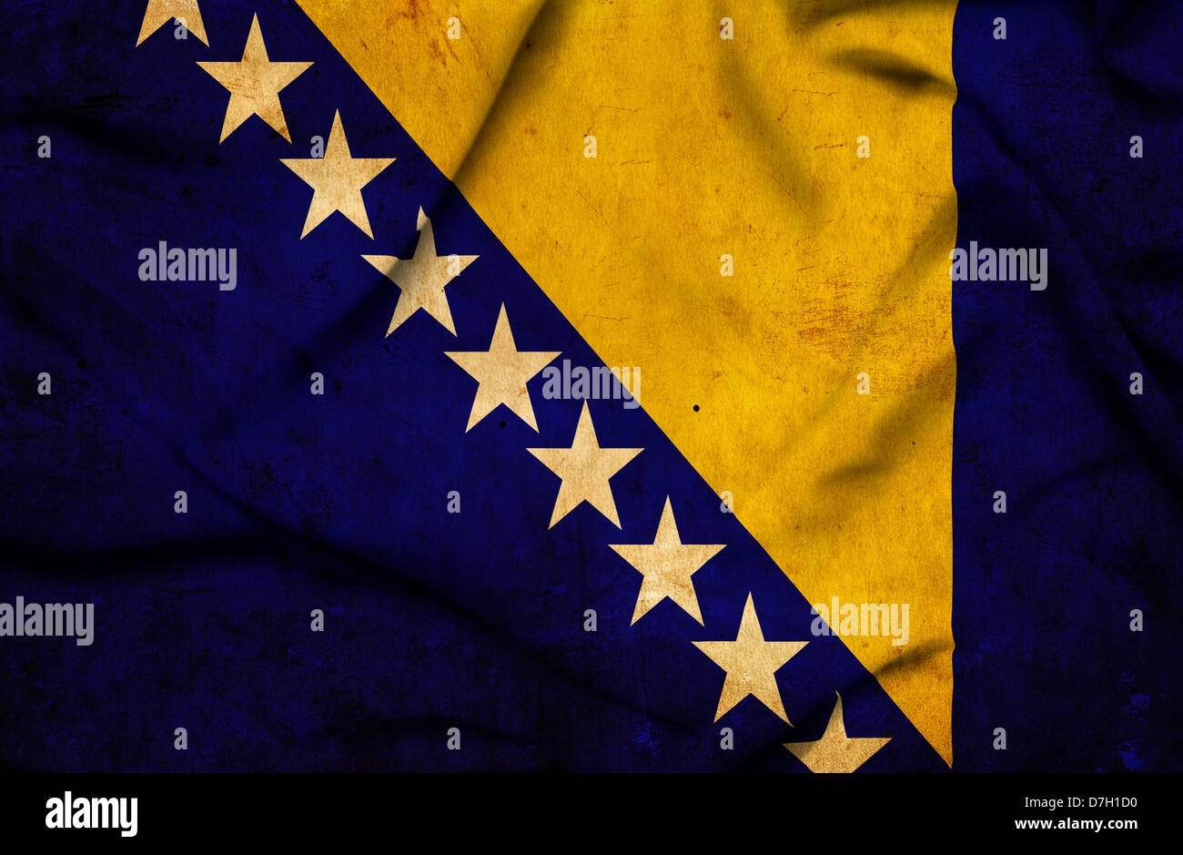 Bosnia and Herzegovina waving flag Stock Photo - Alamy