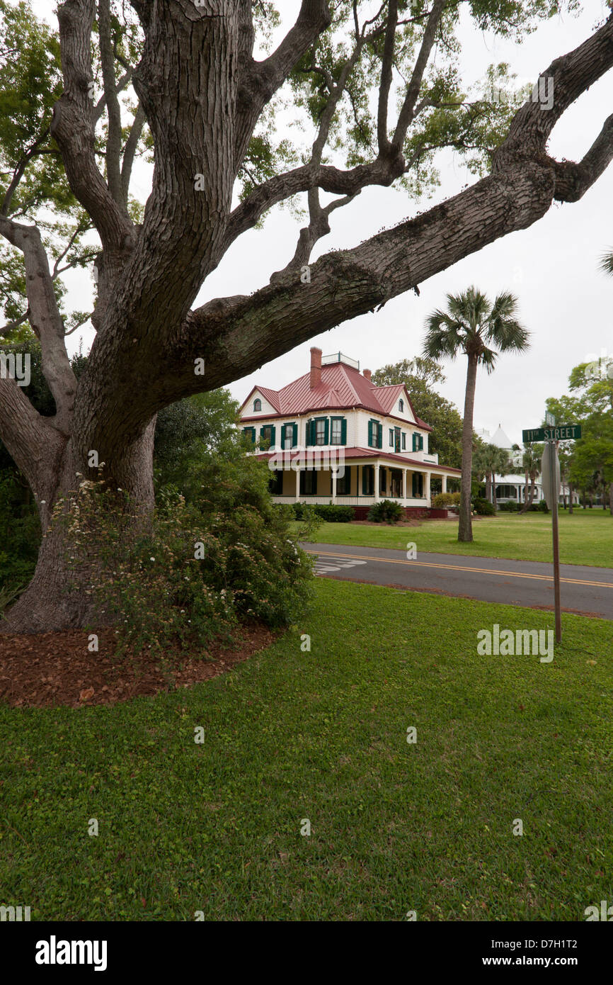 A historic home in the coastal city of Apalachicola, Fl, USA Stock