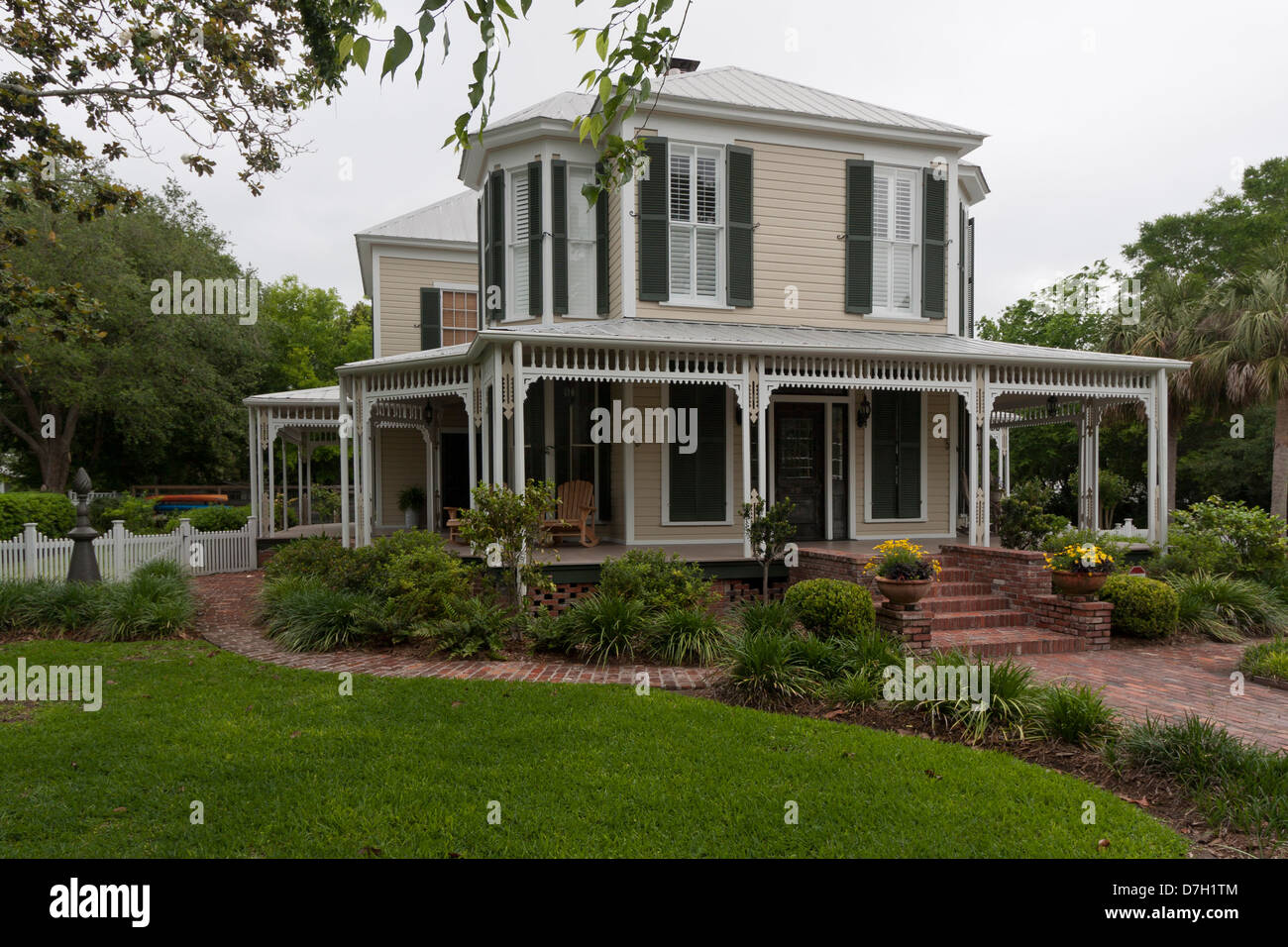 A historic home in the coastal city of Apalachicola, Fl, USA Stock