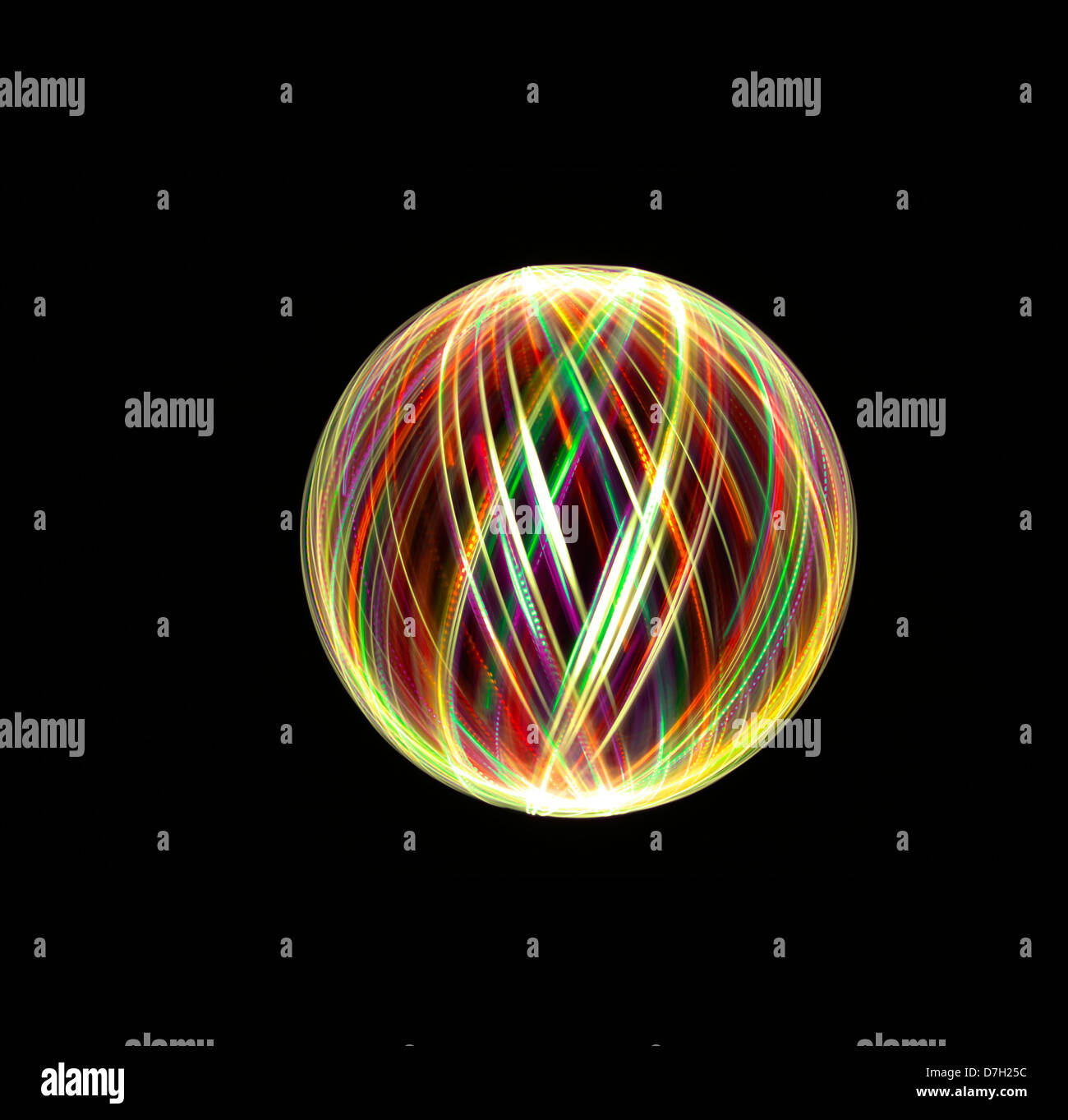Light Painting Orbs and Spheres Stock Photo