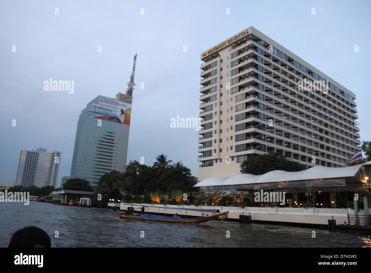 Mandarin Oriental hotel on Chao Phraya riverside in Bangkok , Thailand Stock Photo