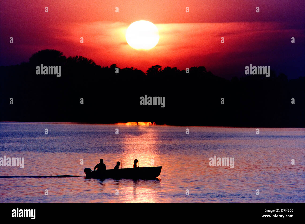 Withlacoochee River , sunset fishing Stock Photo