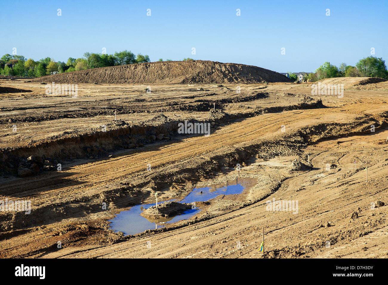 Raw land under development for new housing construction, New Jersey, USA Stock Photo