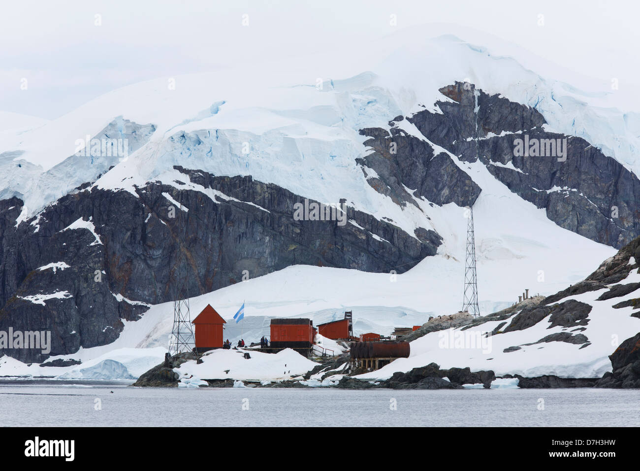 Almirante Brown Station, and Argentine station located in Paradise Bay, Antarctica. Stock Photo