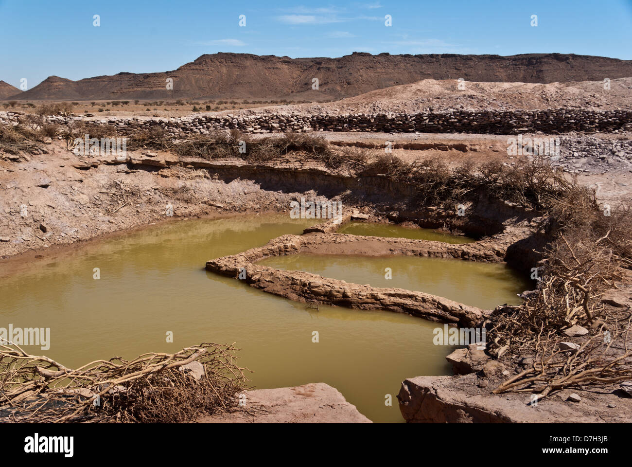 Hafir - a reservoir used to catch rainwater, near Naqa, northern Sudan Stock Photo