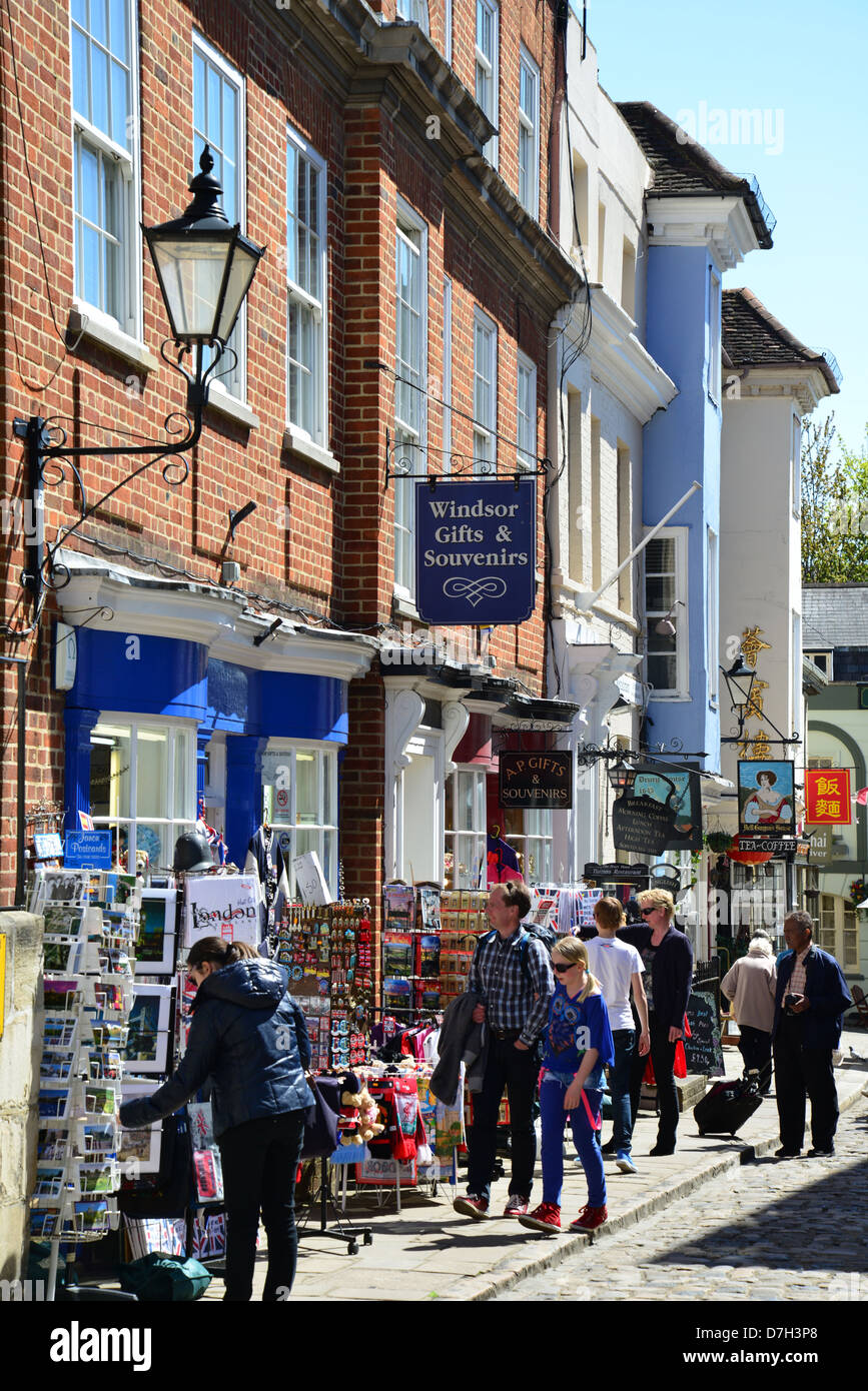 Souvenir shops, Church Street, Castle Hill, Windsor, Berkshire, England