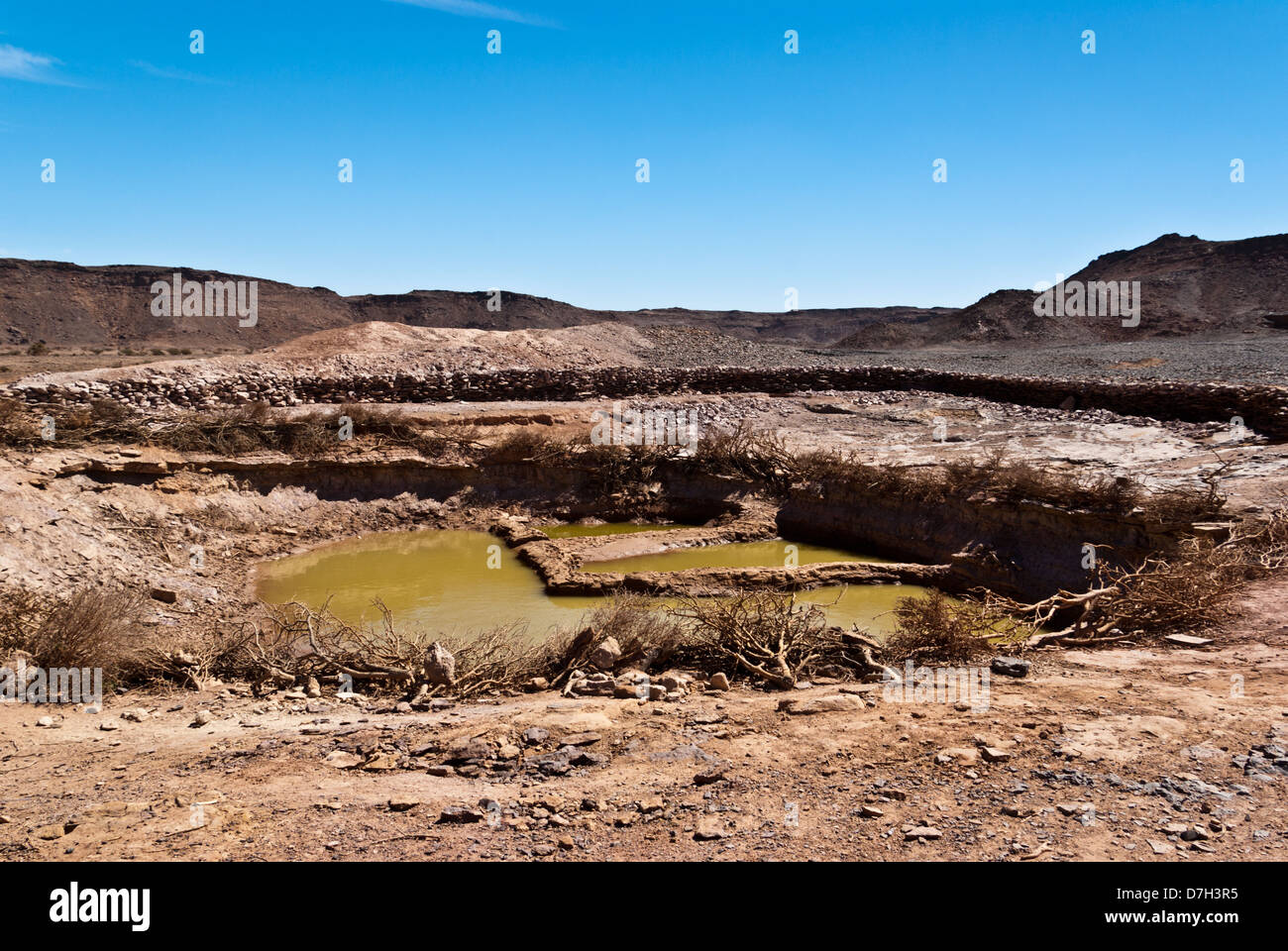 Hafir - a reservoir used to catch rainwater, near Naqa, northern Sudan Stock Photo