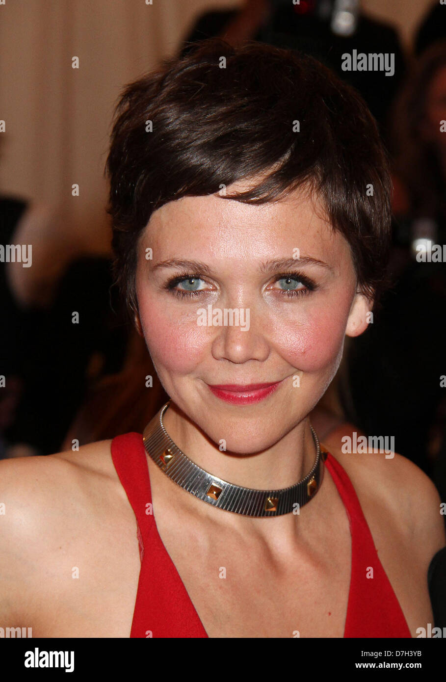 May 6, 2013 - New York, New York, U.S. - Actress MAGGIE GYLLENHAAL attends the Costume Institute Benefit gala celebrating  the opening 'PUNK: Chaos To Couture' held at the Metropolitan Museum of Art. (Credit Image: © Nancy Kaszerman/ZUMAPRESS.com) Stock Photo