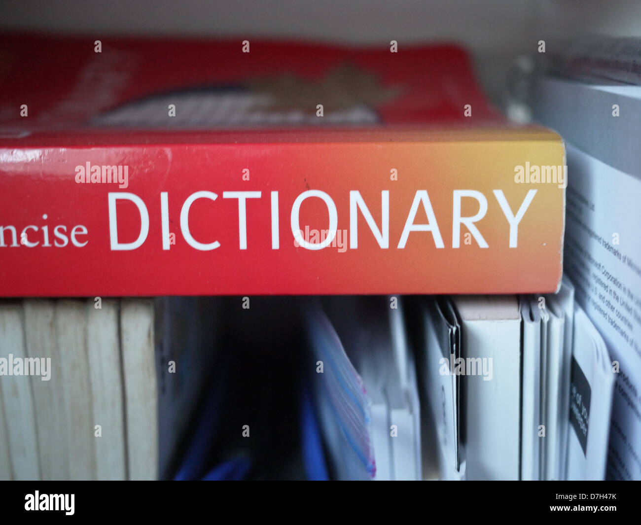 dictionary sitting bookshelf Stock Photo Alamy