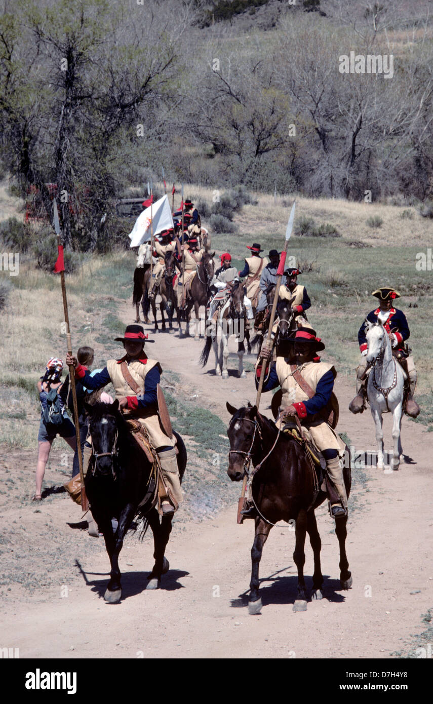 Reenactment of Conquistadors occupation of Santa Fe New Mexico Stock Photo
