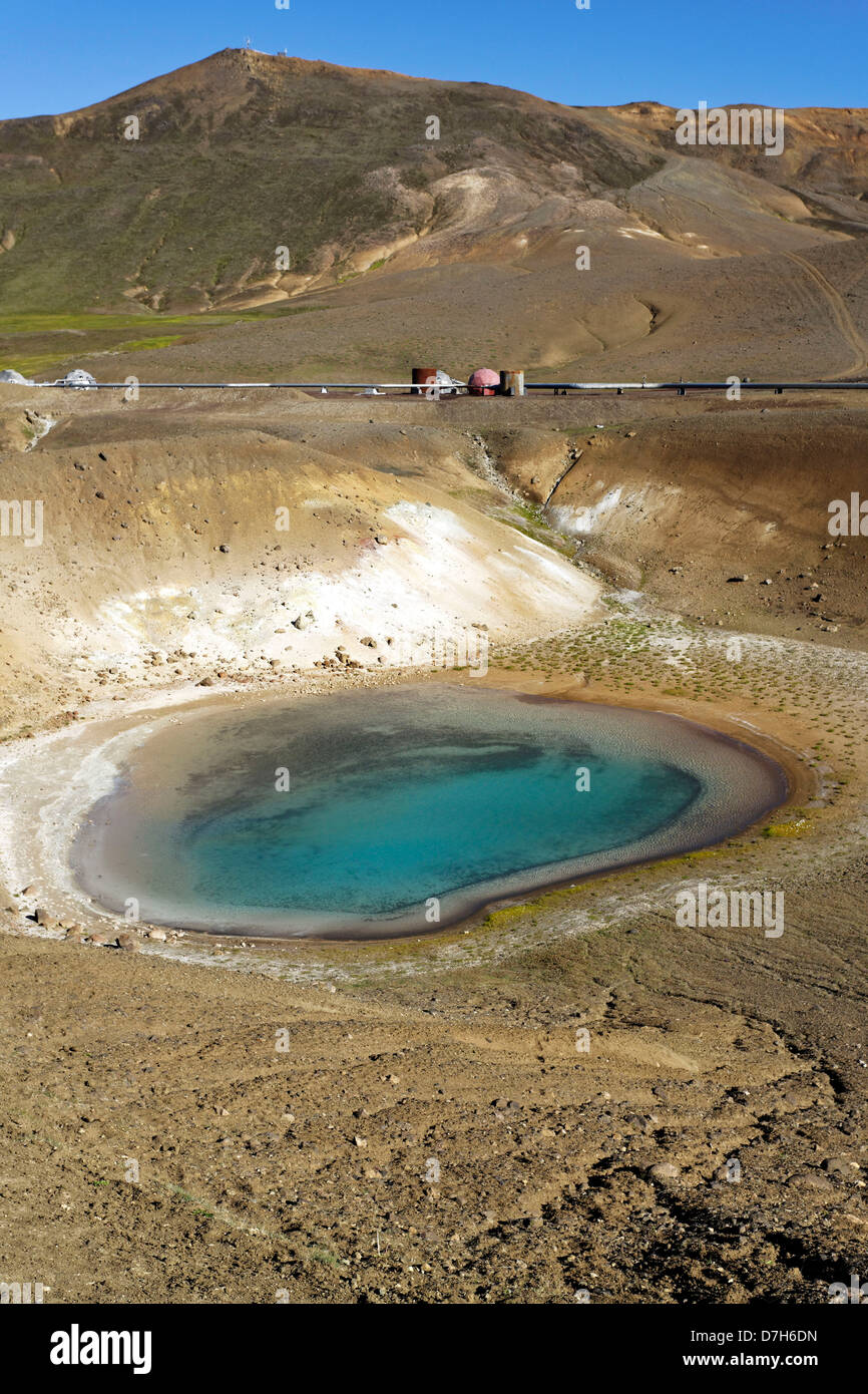 Krafla crater filled with water, Myvatn, Iceland. Stock Photo