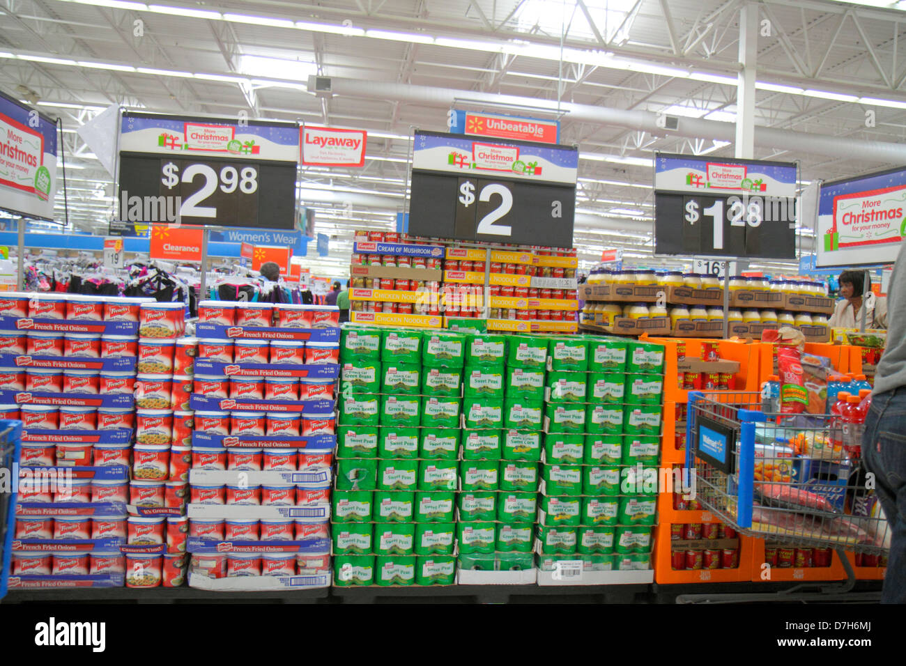Miami Florida WalMart Walmart discount shopping retail display for
