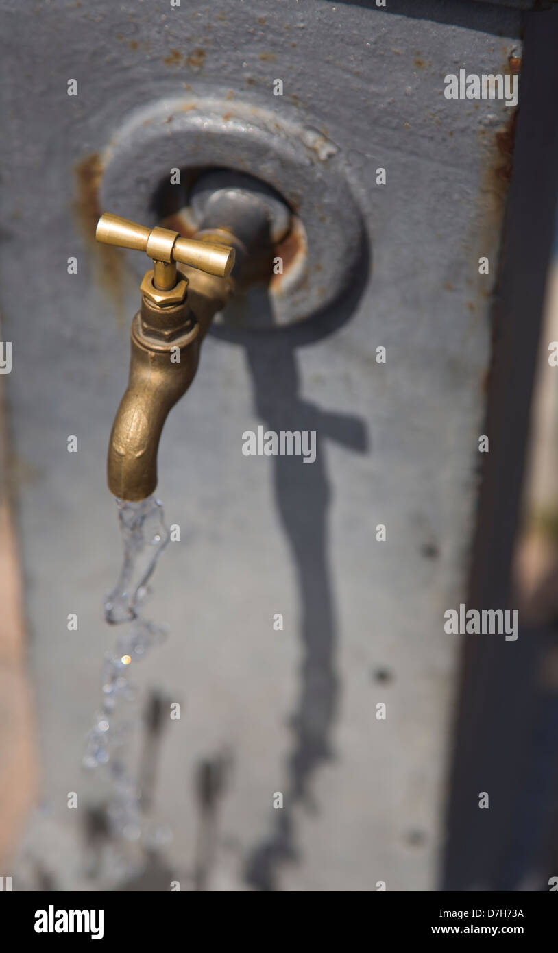 Urban Tap Falling Water Stock Photo Alamy