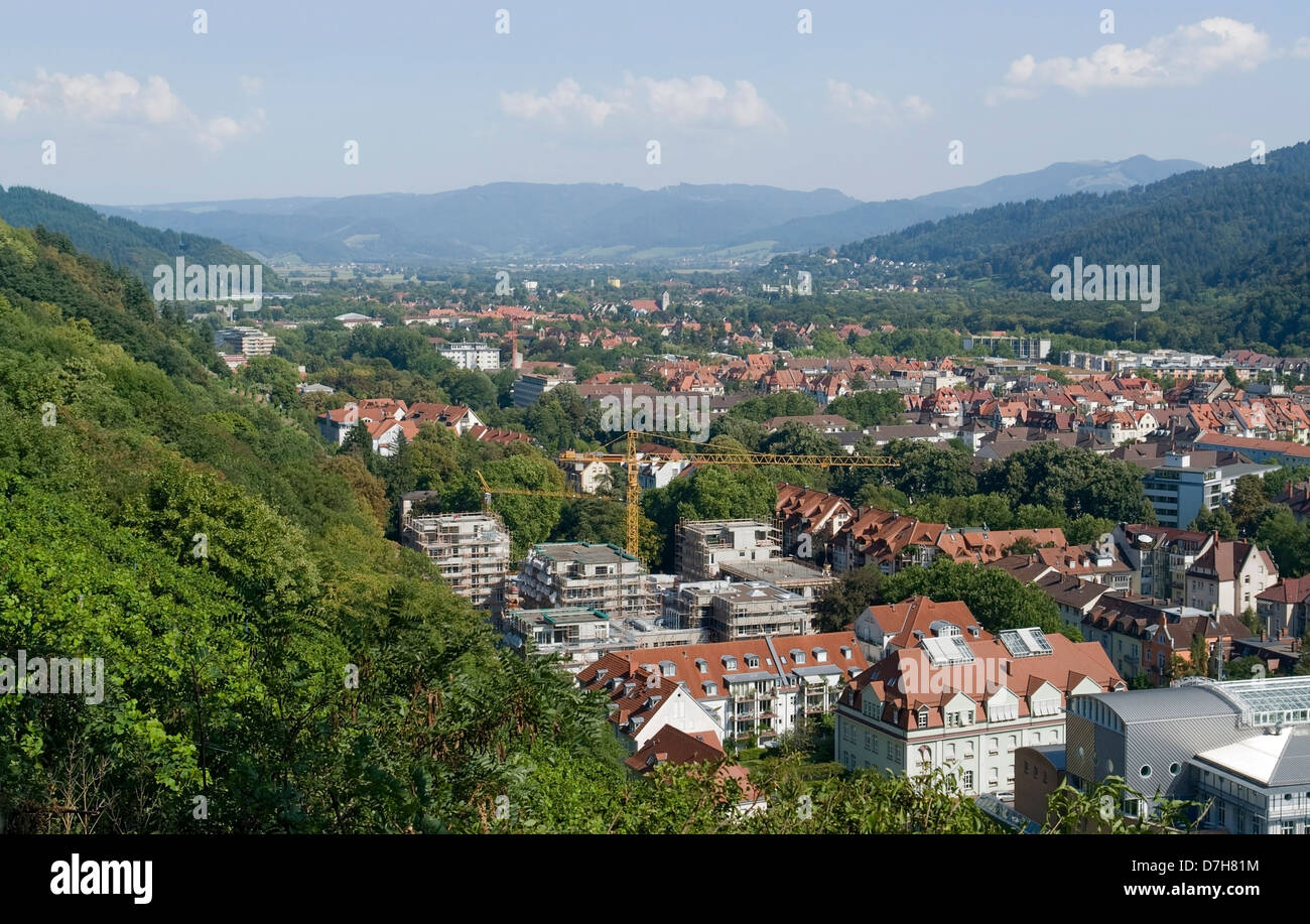 aerial view of Freiburg im Breisgau, a city in Southern Germany Stock Photo