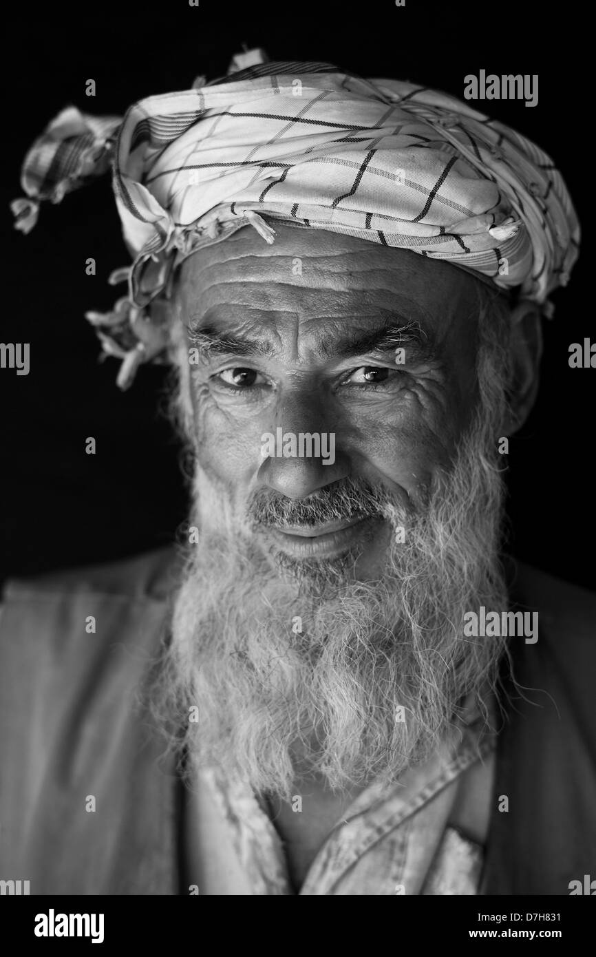 portrait of an Afghan old man Stock Photo Alamy