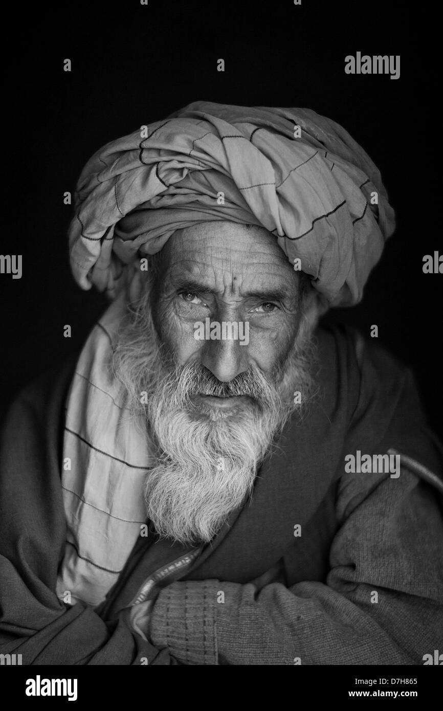 portrait of an Afghan old man Stock Photo Alamy