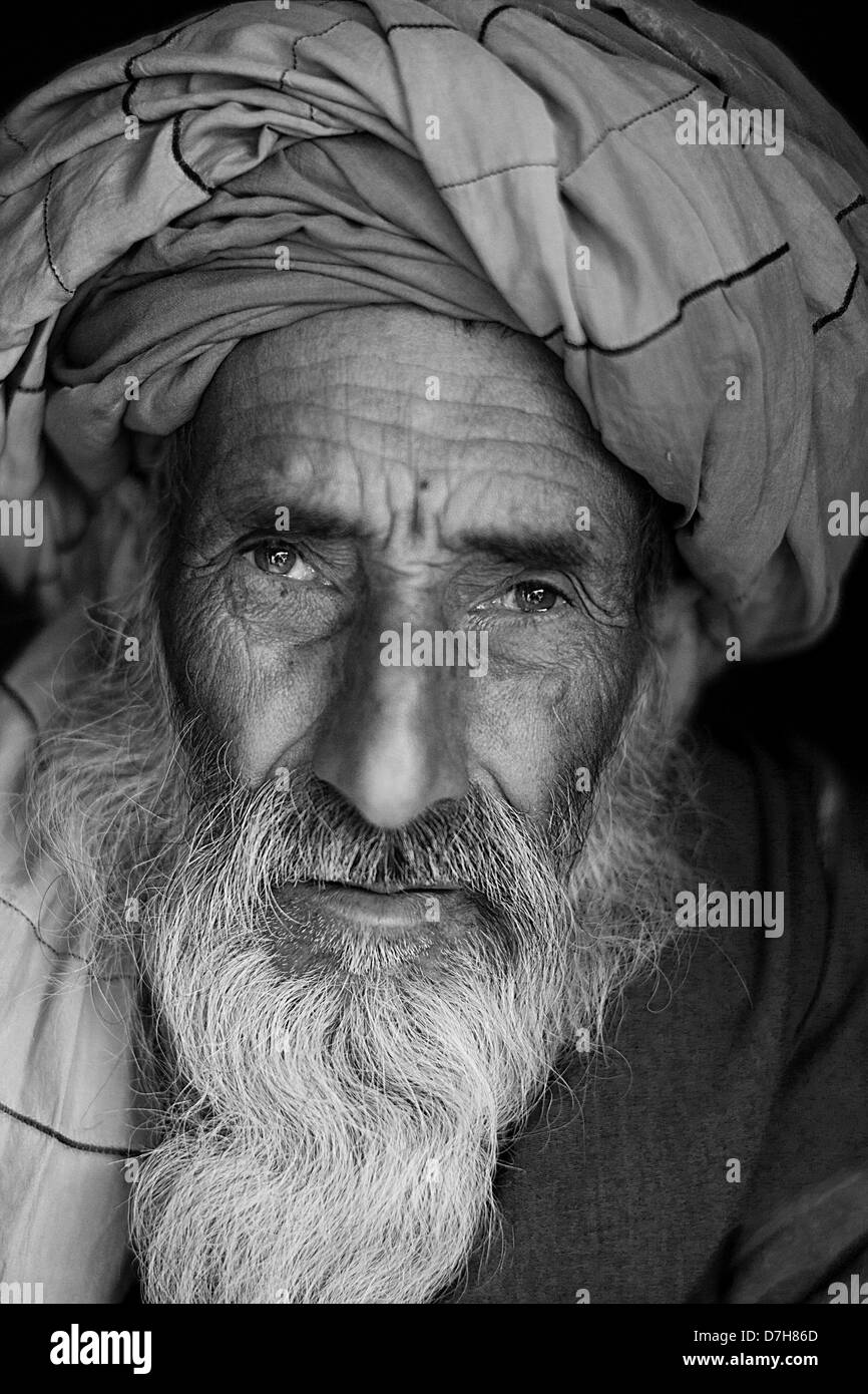 portrait of an Afghan old man Stock Photo Alamy