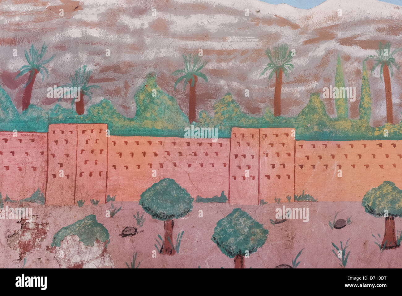 Marrakech medina wall art of city walls Stock Photo Alamy