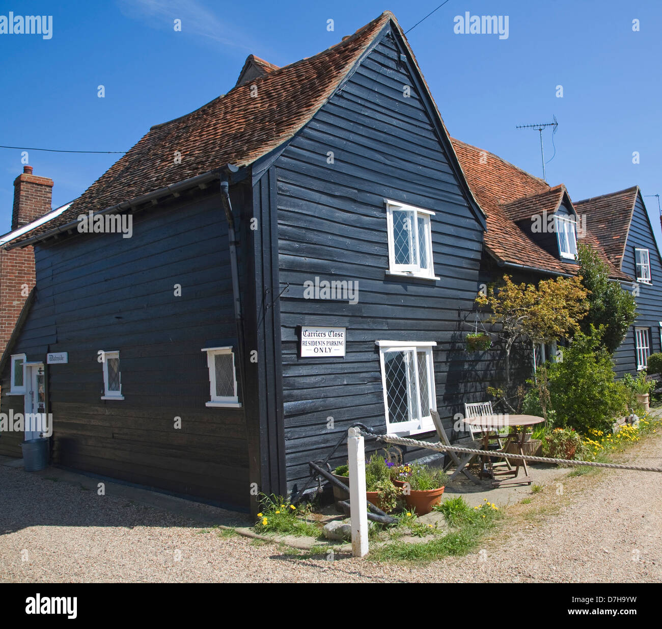 Old wooden houses West Mersea, Mersea Island, Essex, England Stock