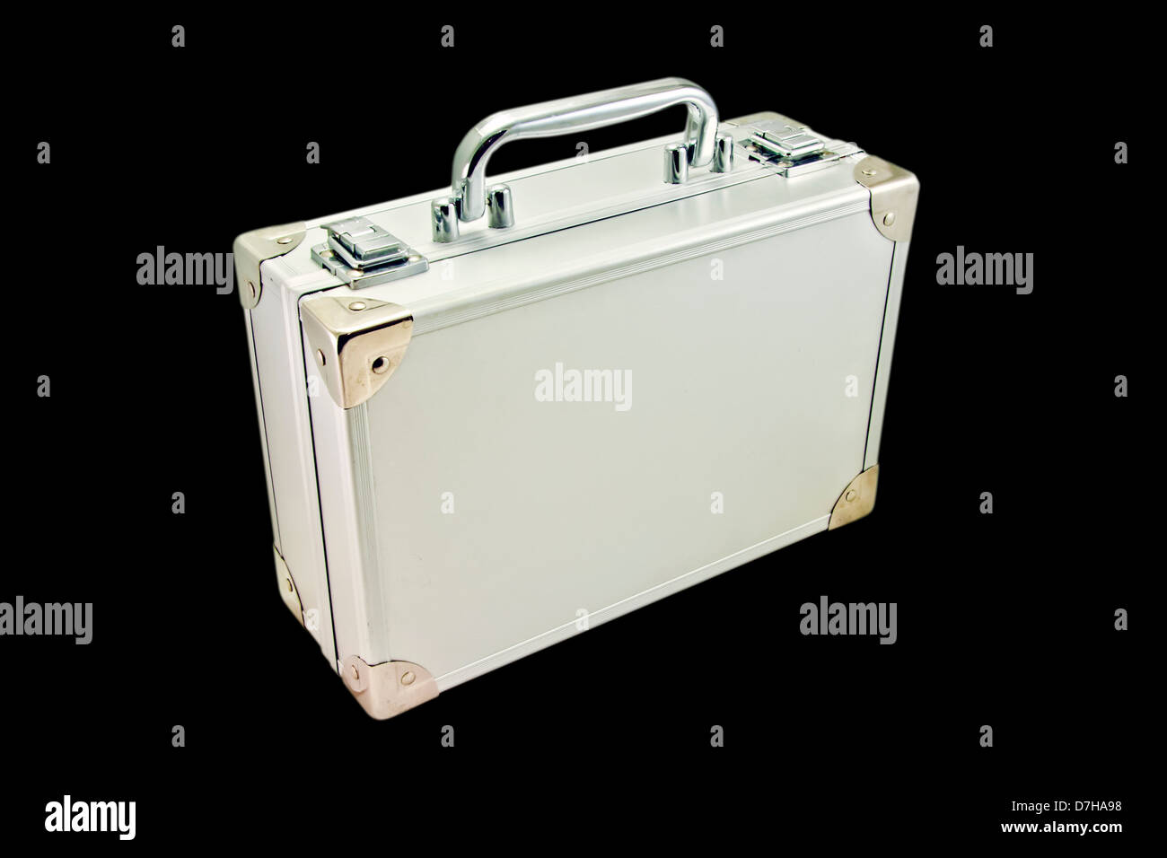 silver suitcase Stock Photo
