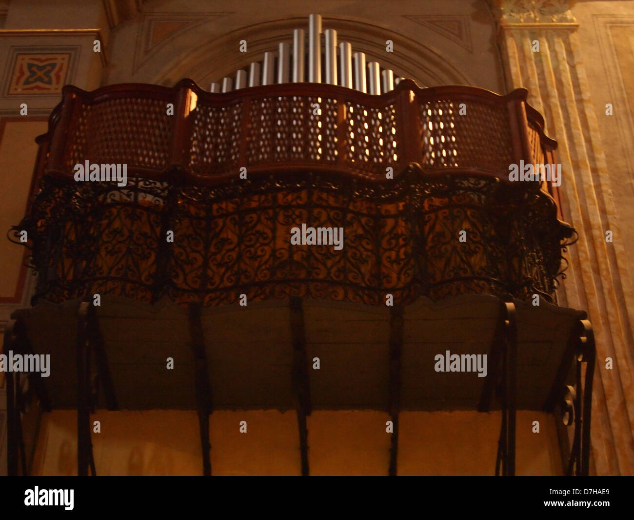 An organ in a church Stock Photo