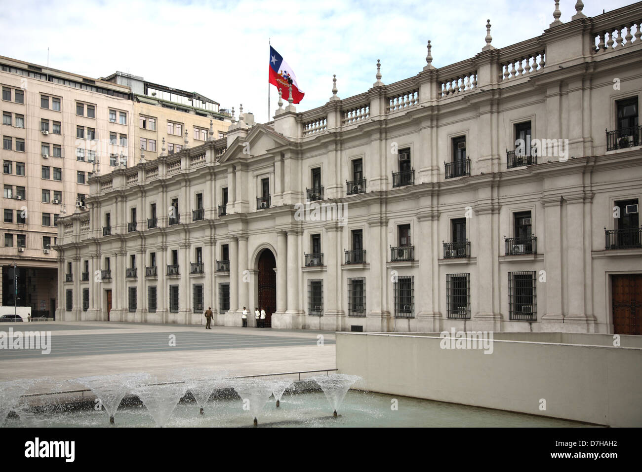 Santiago de Chile Palacio de La Moneda Avenida Libertador Bernardo O Higgins Avenida Alameda Stock Photo