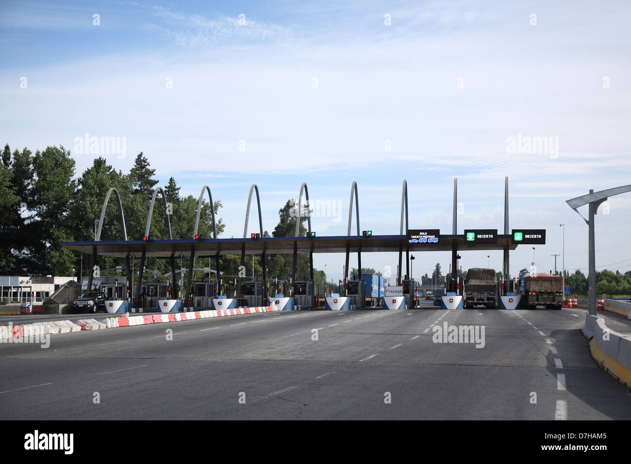 Chile express motorway tollgate Stock Photo