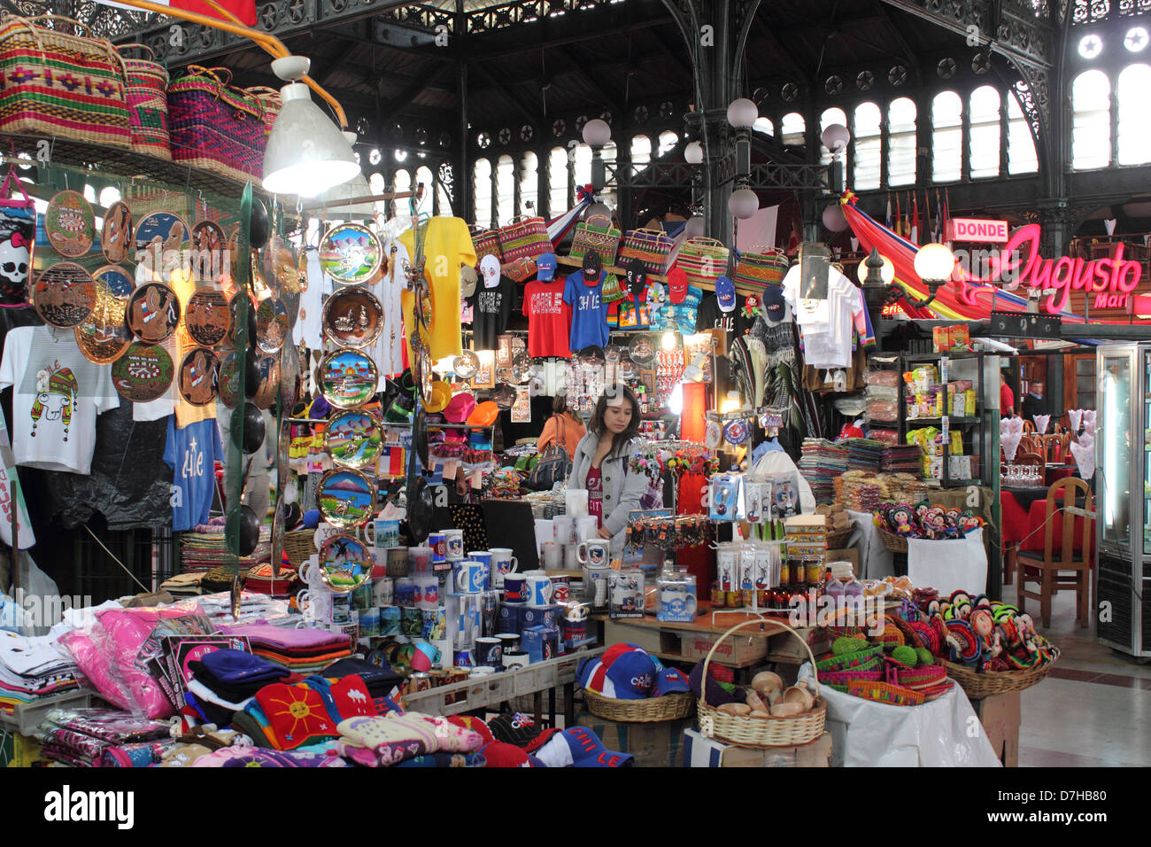 Santiago de Chile Mercado Central Market covered market market hall Stock Photo