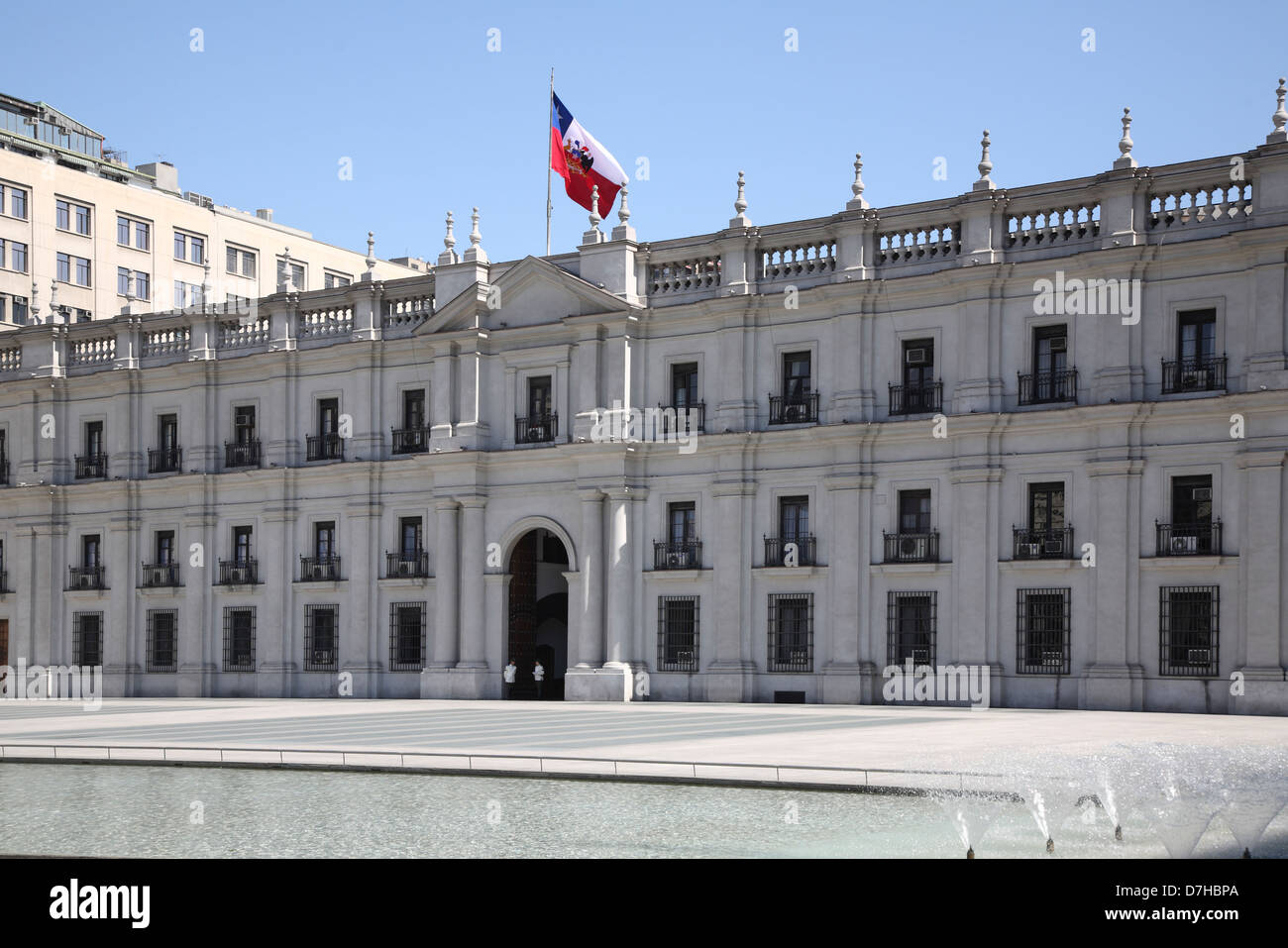 Santiago de Chile Palacio de La Moneda Government palace Avenida Libertador Bernardo O Higgins Avenida Alameda Stock Photo