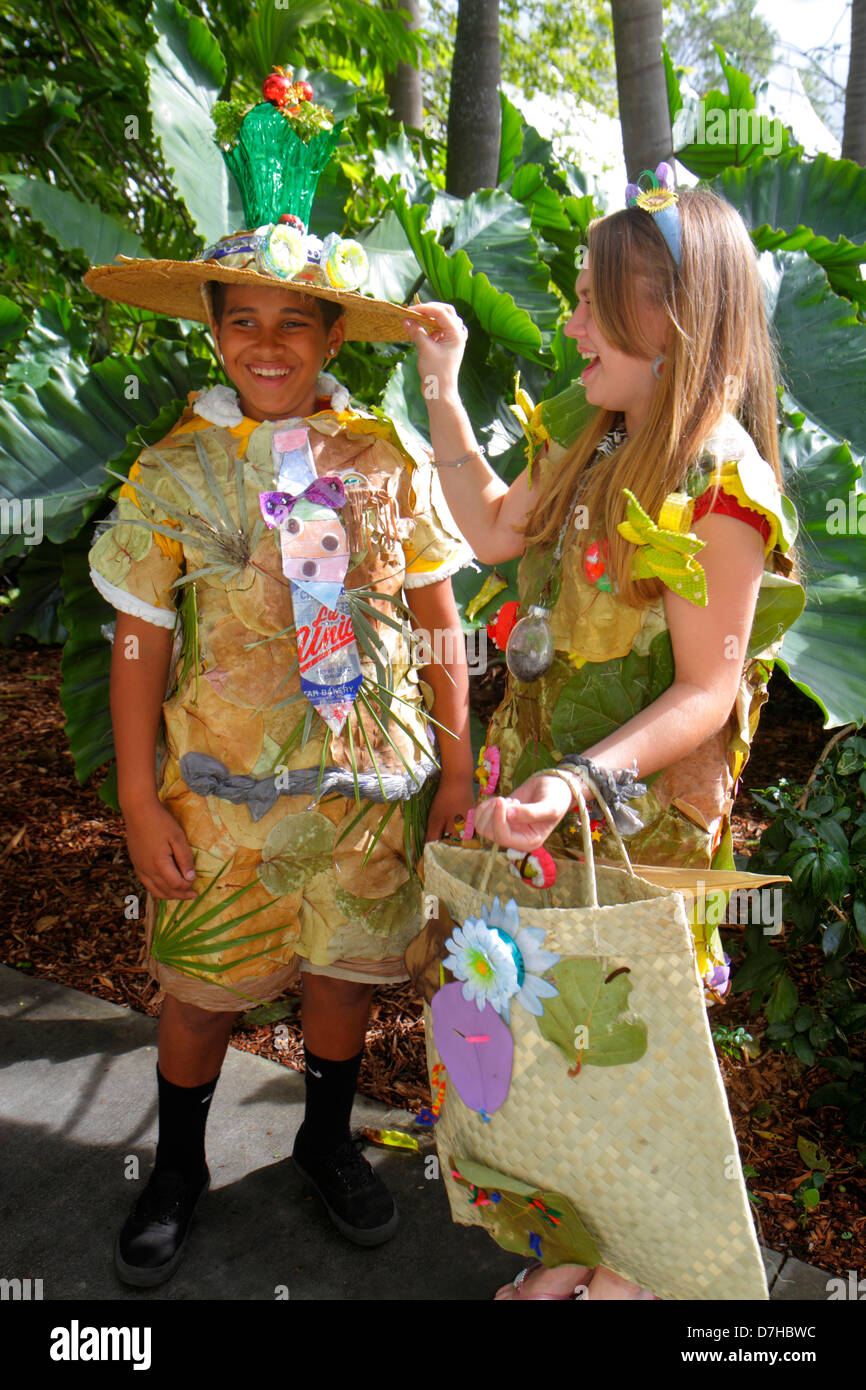 Miami Florida,Coral Gables,Fairchild Botanical Tropical Garden,student students education pupil pupils,girl girls,youngster youngsters youth youths fe Stock Photo