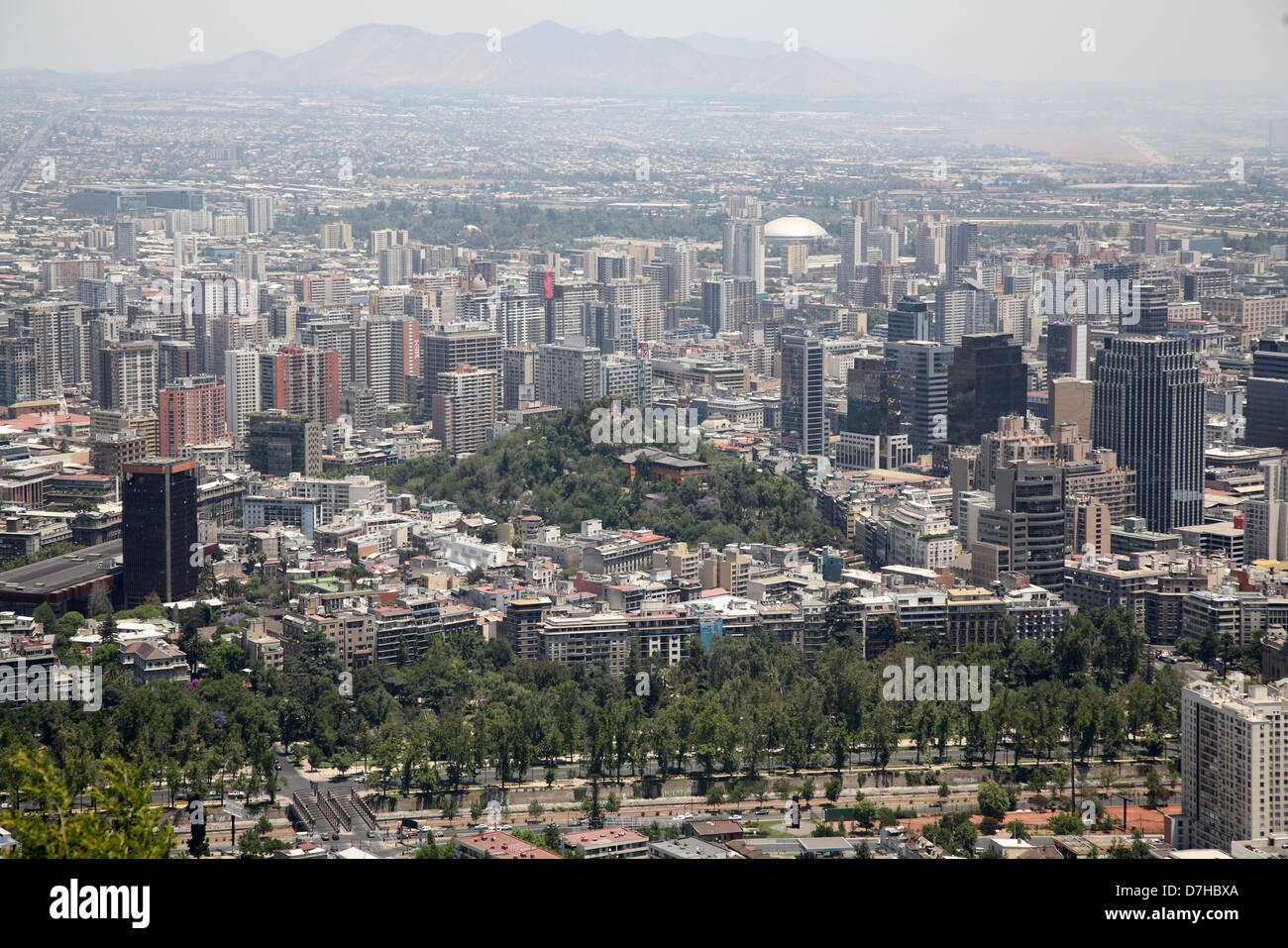 Santiago de Chile  view from Cerro San Cristobal Stock Photo