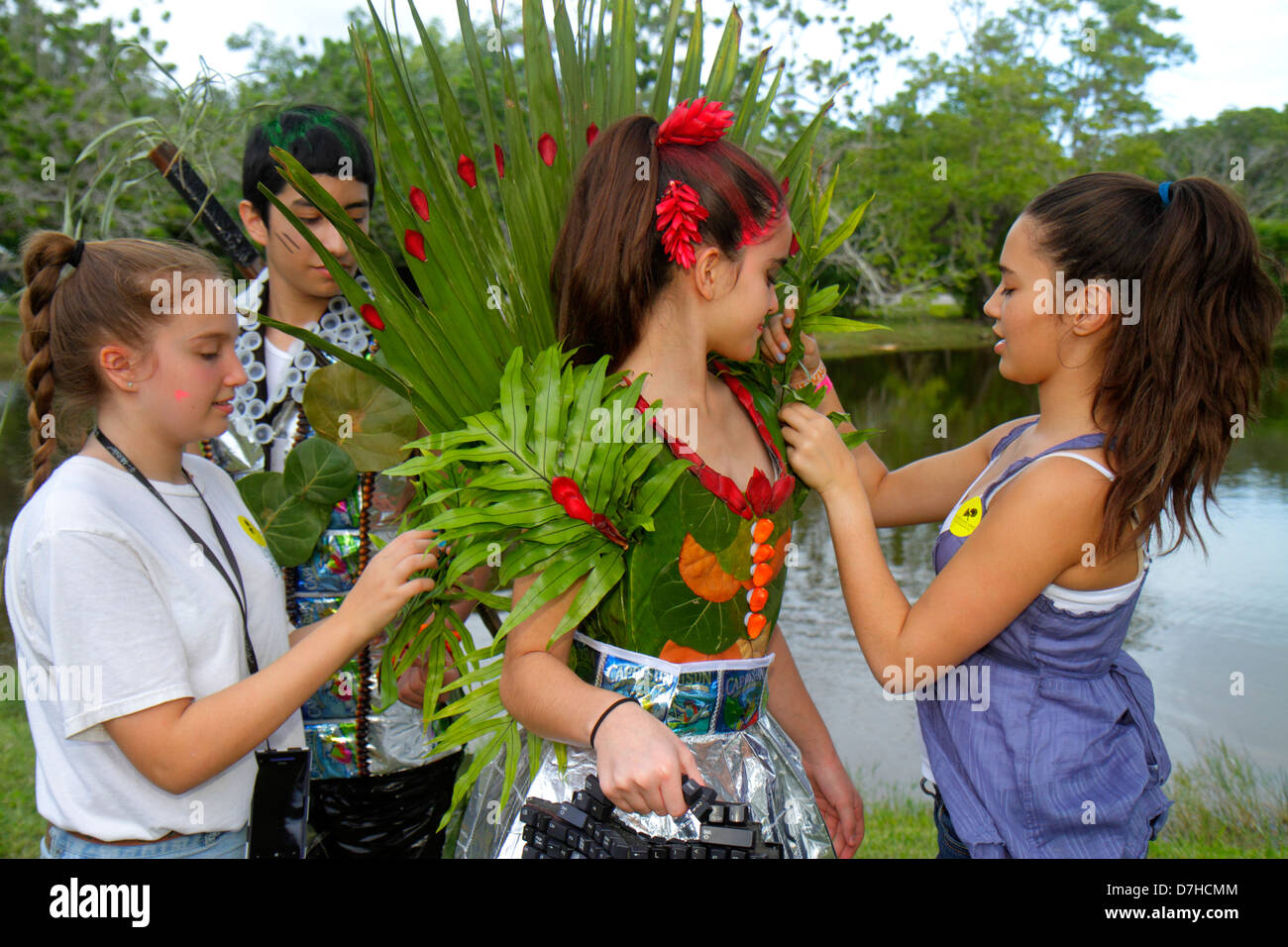 Miami Florida,Coral Gables,Fairchild Botanical Tropical Garden,student students education pupil pupils,teen teens teenage teenager teenagers youth ado Stock Photo